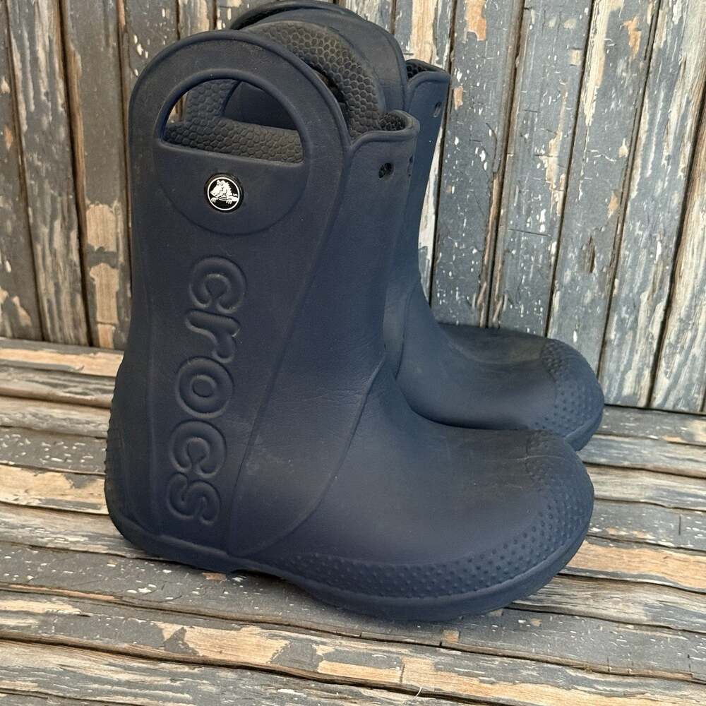 Crocs Kids Handle It Rain Boots , Navy, Size 12 Little Kid